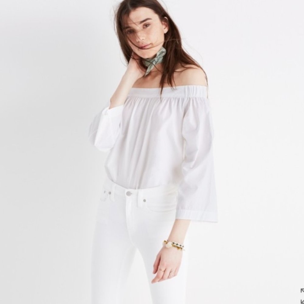 Madewell White Off-the-Shoulder Top